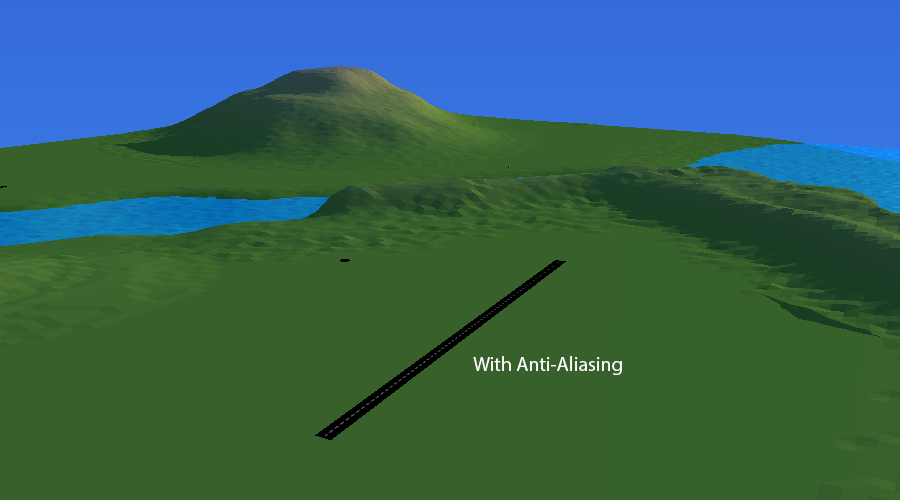 Distant road with Anti-Aliasing